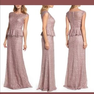 lace peplum gown